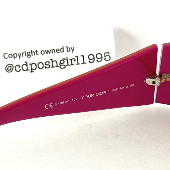 Vintage John Galliano for Christian Dior Your Dior 1 Pink Orange Logo Sunglasses - Picture 13 of 16
